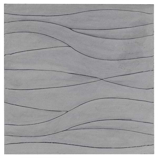 Thalia Charcoal 18x18 3D Carved Wave Honed Limestone Tile