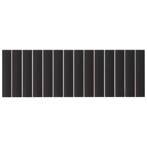 Roller Ribbed Black 4x12 3D Matte Fluted Ceramic Tile