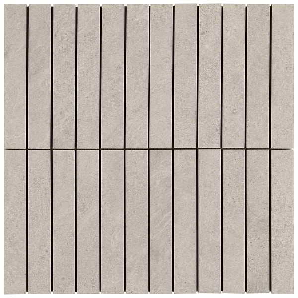 Era Crema Beige 1x6 Stacked Limestone Look Matte Porcelain Mosaic Tile
