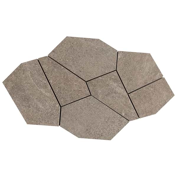 Era Caramel Brown Organic Pattern Limestone Look Matte Porcelain Mosaic Tile