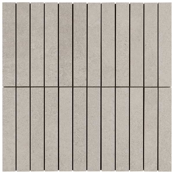 Era Linen White 1x6 Stacked Limestone Look Matte Porcelain Mosaic Tile