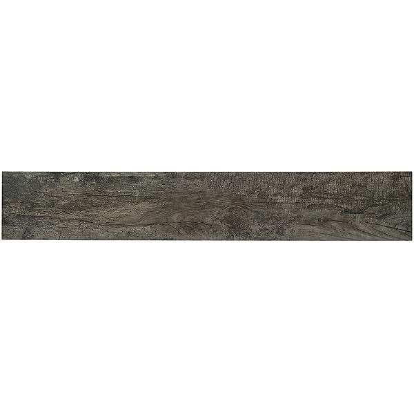 DuJour Charcoal Gray 8x48 Polished Porcelain Wood Look Tile