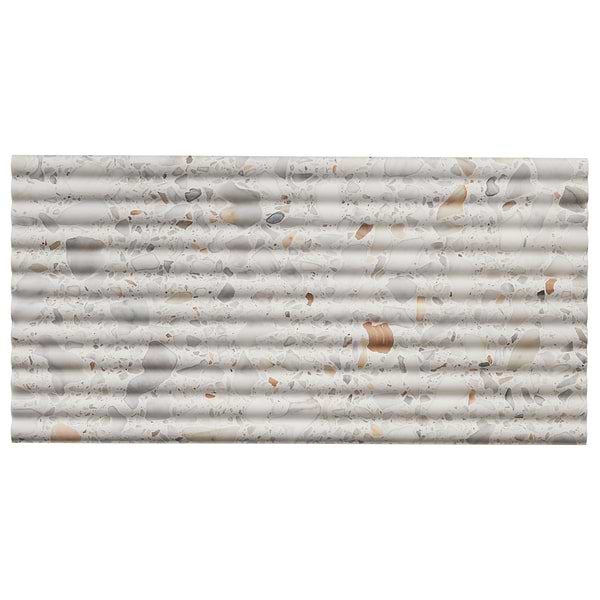 Terrazzo Italy Fluted Sacra Calacatta White 12x24 Honed Terrazzo Tile