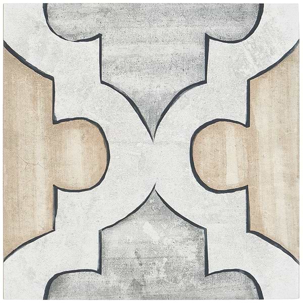Alesso Deco Picos Beige 8x8 Matte Porcelain Tile