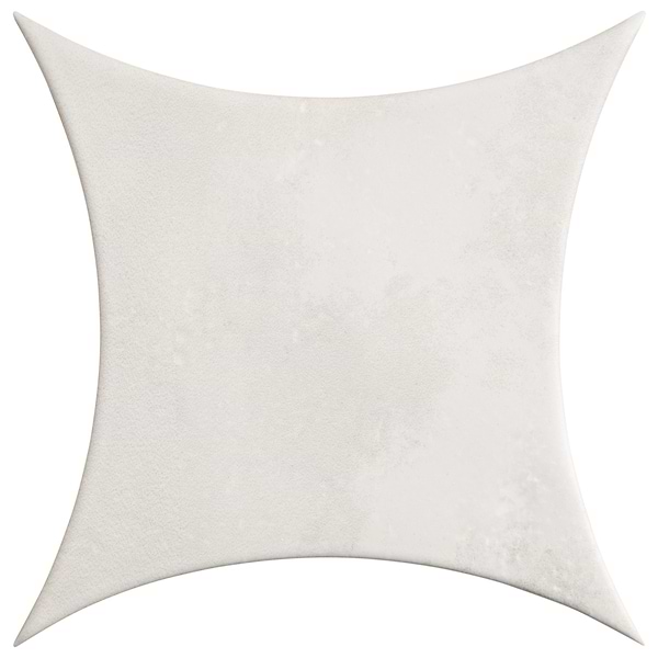 Raval White 3x8 Petal and 6x6 Kite Matte Porcelain Tile