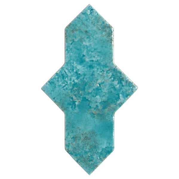 Greta Cruz Lagoon Blue 5x8 Glossy Textured Porcelain Tile