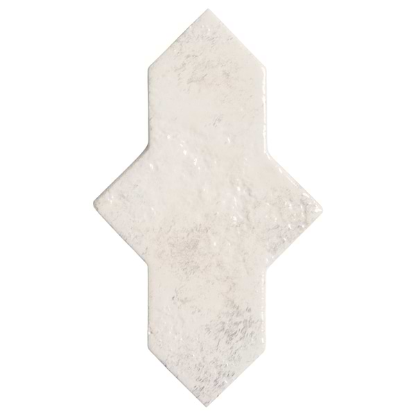 Greta Cruz Seashell White 5x8 Glossy Textured Porcelain Tile