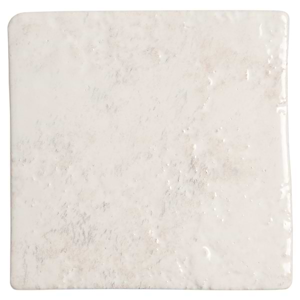 Greta Seashell White 5x5 Glossy Textured Porcelain Tile
