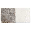 Greta Checkerboard Smoke Gray and Seashell White 5x5 Glossy Textured Porcelain Tile