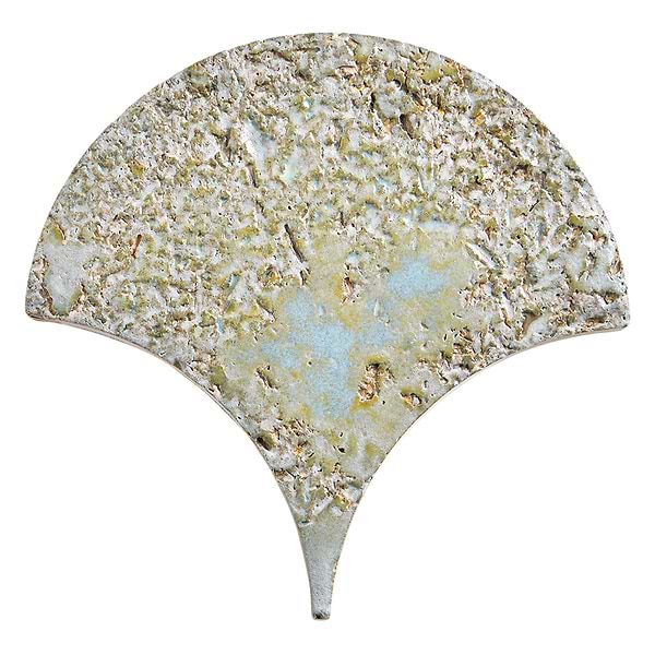 Meri Jade Green 5" Fish Scale Textured Glossy Ceramic Tile