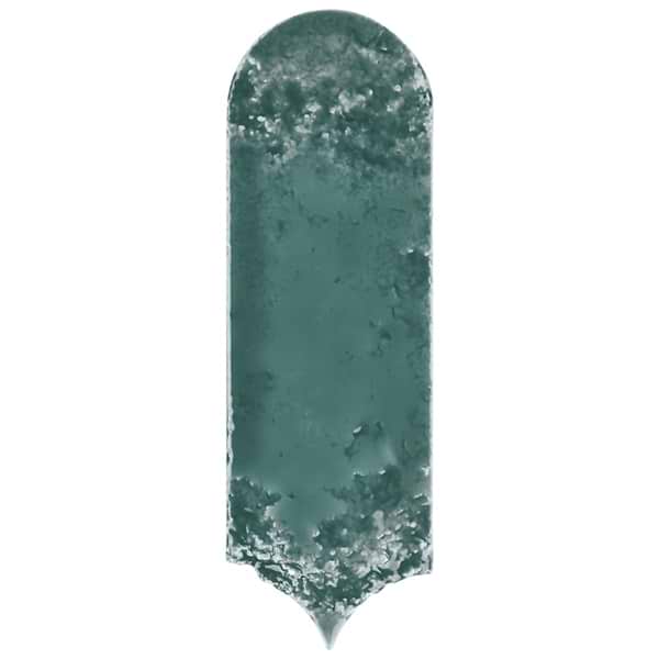 Corali Jade Green 3x9 Textured Fish Scale Glossy Ceramic Tile