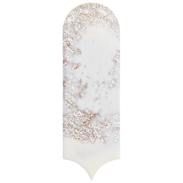 Corali Reef White 3x9 Textured Fish Scale Satin Ceramic Tile