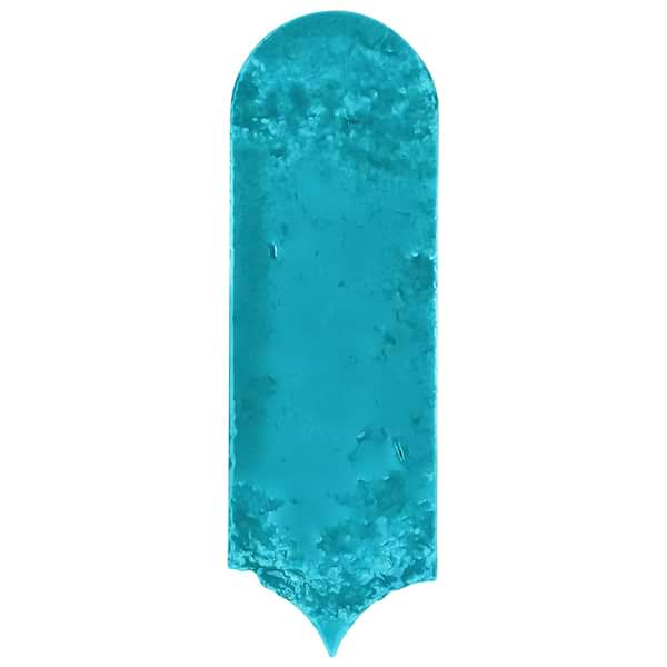 Corali Turquoise Blue 3x9 Textured Fish Scale Glossy Ceramic Tile