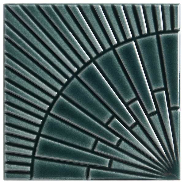 Stacy Garcia Radius Harbor Blue 6x6 3D Crackled Glossy Ceramic Tile