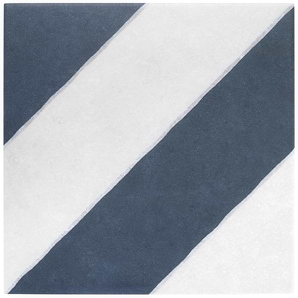 Auteur Diagonals Chevron-Offset Navy Blue 9x9 Matte Porcelain Tile