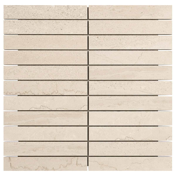 Treveso Beige 1x6 Stacked Limestone Look Matte Porcelain Mosaic Tile