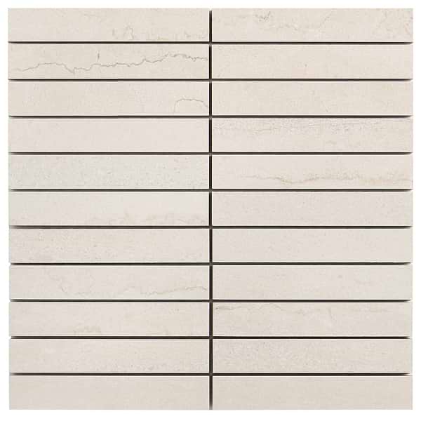 Treveso Cream 1x6 Stacked Limestone Look Matte Porcelain Mosaic Tile
