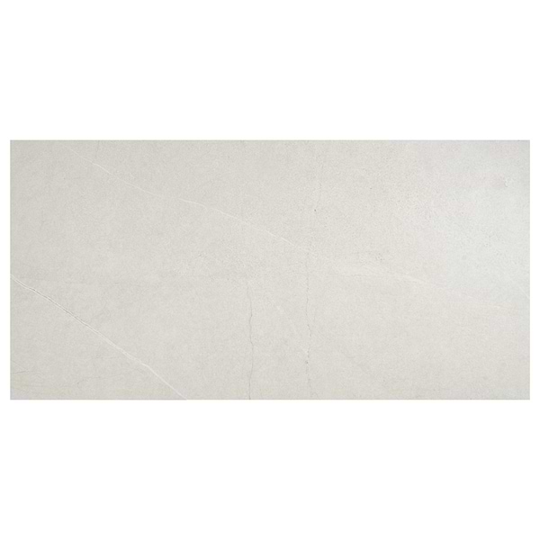 Theo Blanco White 24x48 Marble Look Antique Satin Porcelain Tile