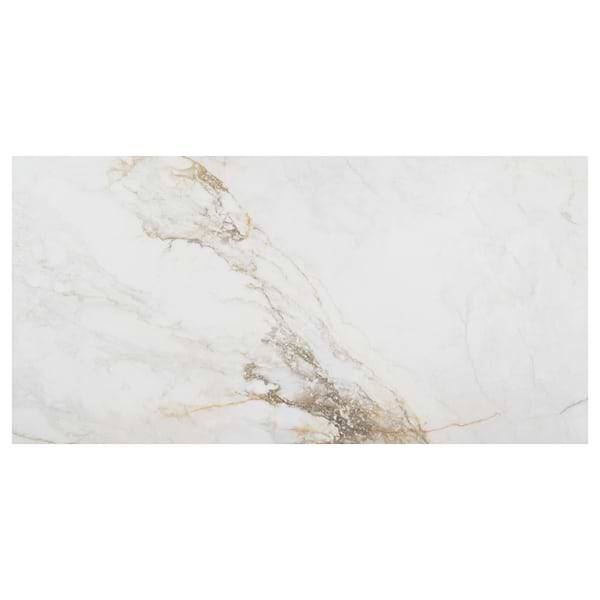 Calacatta Macchia White Gold 24x48 Marble Look Polished Porcelain Tile