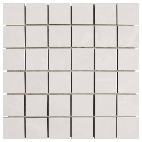 Boscato Cream White 2x2 Marble Look Matte Porcelain Mosaic Tile
