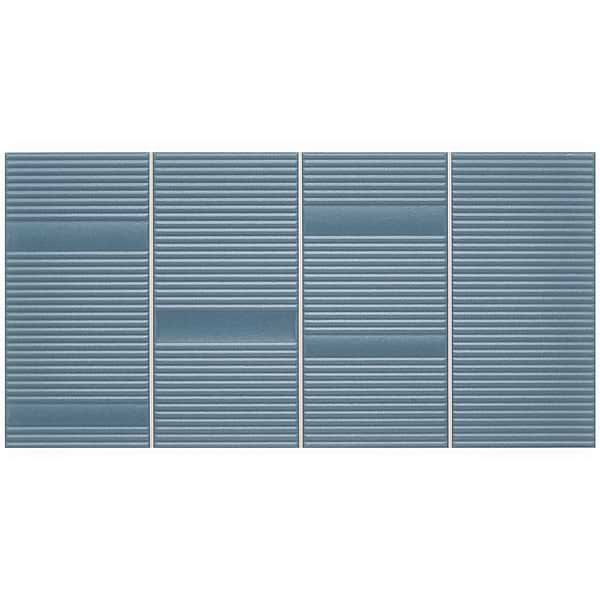 Division Blue 8x16 Fluted 3D Matte Ceramic Wall Tile
