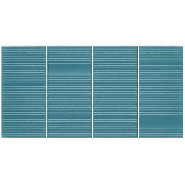 Division Aqua Teal Green 8x16 Fluted 3D Matte Ceramic Wall Tile