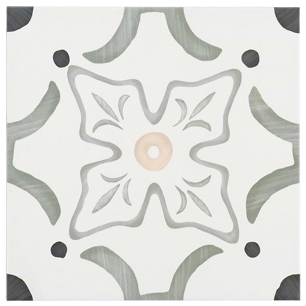 Lapaz Flora Green 9x9 Matte Porcelain Tile