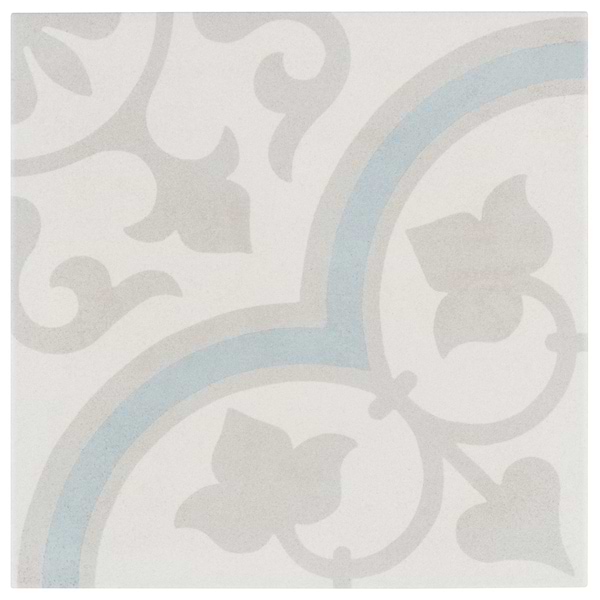 Lapaz Silver Ornate 9x9 Matte Porcelain Tile
