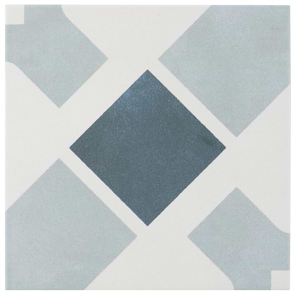 Lapaz White Cross 9x9 Matte Porcelain Tile