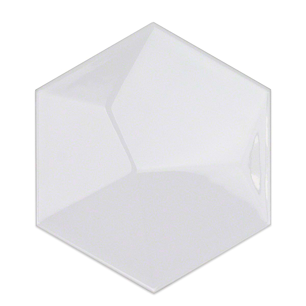 Exagoni Dimension White 6x7 3D Hexagon Blanco Polished Ceramic Wall Tile