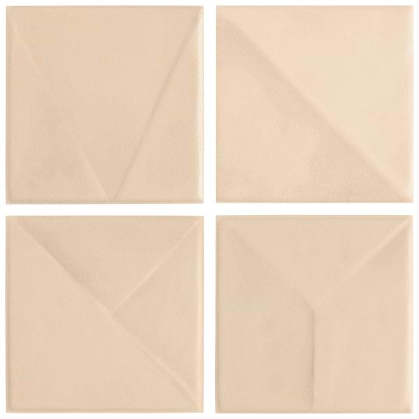 Stacy Garcia Valenova Deco Sand Beige 5x5 Textured Matte Ceramic Tile