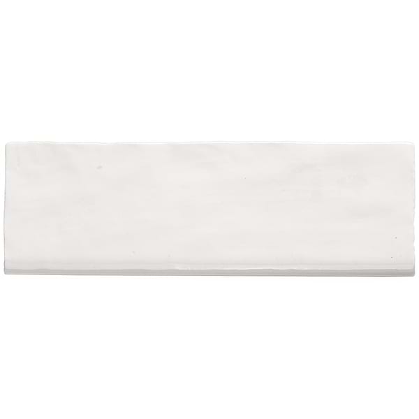 Portmore White 3x8 Glossy Ceramic Bullnose