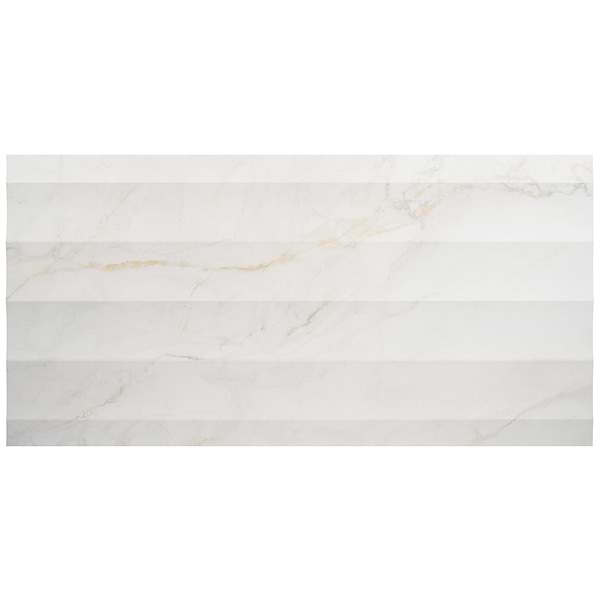 Lumar Waves Apuano Oro White 24x48 3D Marble Look Matte Porcelain Tile