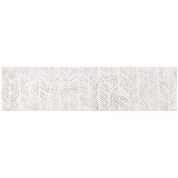 Chance White 2x10 Polished Ceramic Chevron Tile