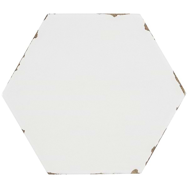 Sasha Hex Solaro White 6" Matte Porcelain Hexagon Tile