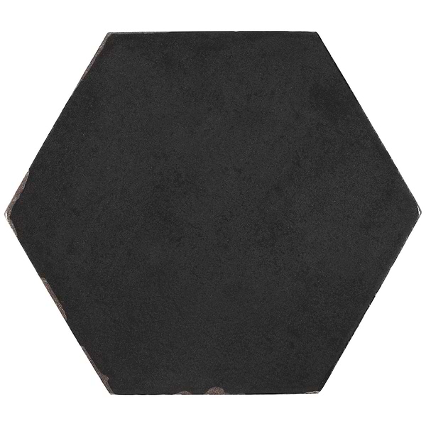 Sasha Hex Sorrentine Nero 6" Matte Porcelain Hexagon Tile