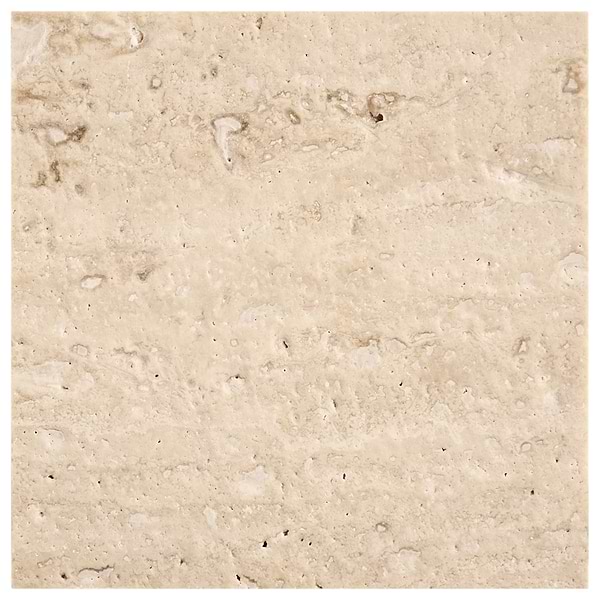 Ivory Travertine Premium 4x4 Filled Brushed Vein Cut Tile
