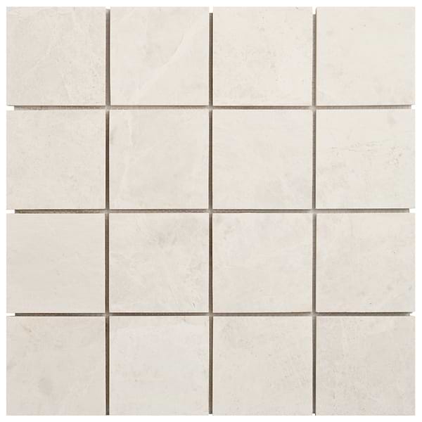 Vanilla Warm White 3” Square Honed Marble Mosaic Tile