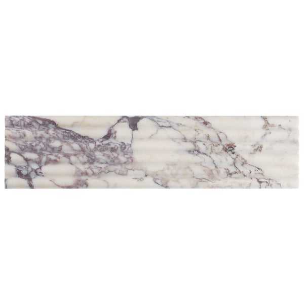 Calacatta Viola Premium Fluted 6x24 3D Honed Marble Tile