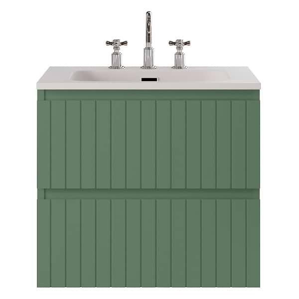 Prima Forest Green 24" Single Vanity with Integrated Solid Surface Top
