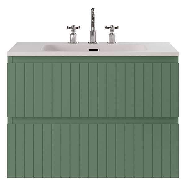 Prima Forest Green 30" Single Vanity with Integrated Solid Surface Top