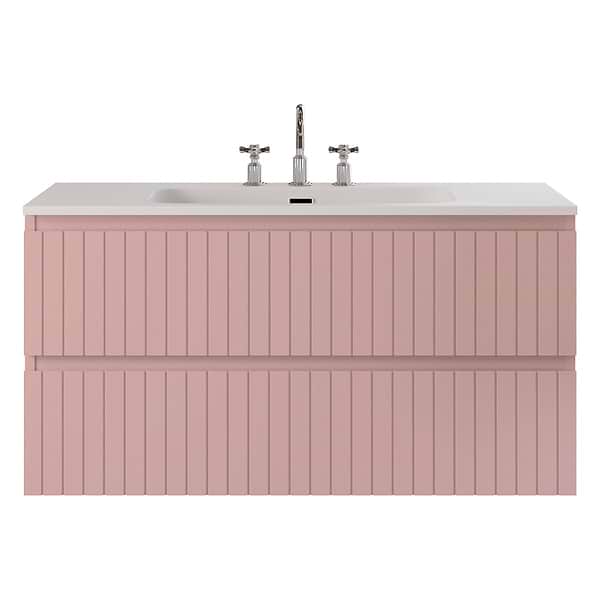 Prima Rose Pink 42" Single Vanity with Integrated Solid Surface Top