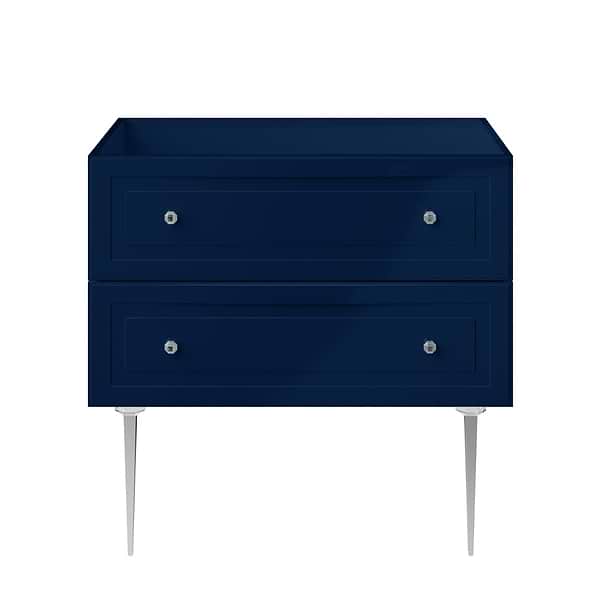Alma Blue 36" Vanity with Chrome Legs & Knobs without Top