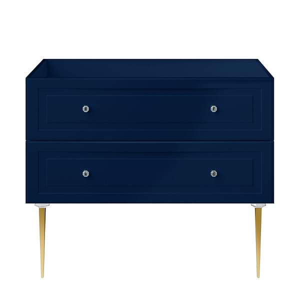 Alma Blue 42" Vanity with Gold Legs & Knobs without Top
