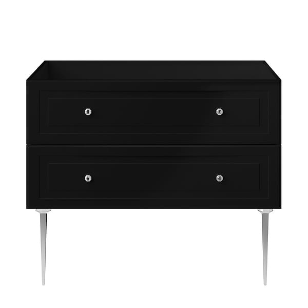 Alma Black 42" Vanity with Chrome Legs & Knobs without Top