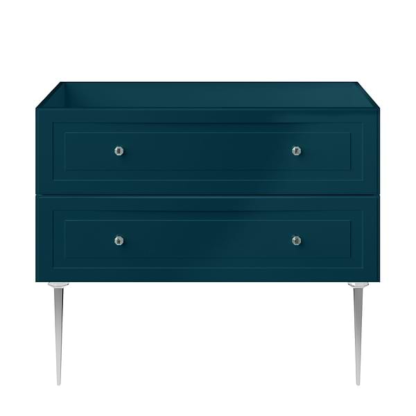 Alma Turquoise 42" Vanity with Chrome Legs & Knobs without Top