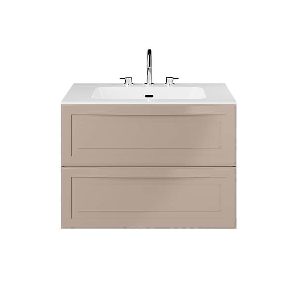 Alma Taupe 30" Vanity with Integrated White Solid Surface Top