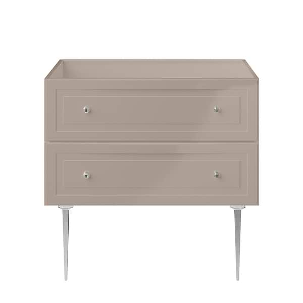 Alma Taupe 36" Single Vanity with Chrome Legs & Knobs without Top