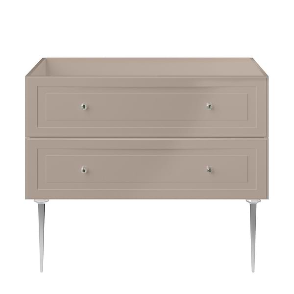 Alma Taupe 42" Single Vanity with Chrome Legs & Knobs without Top