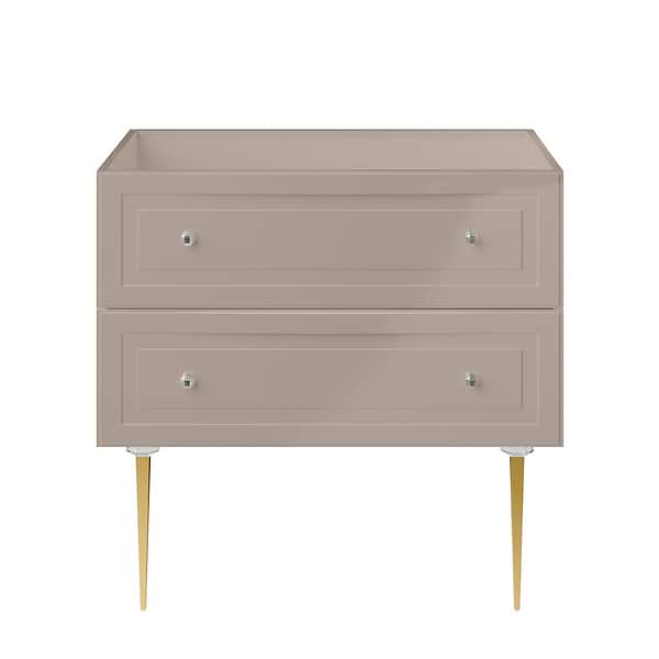 Alma Taupe 36" Single Vanity with Gold Legs & Knobs without Top